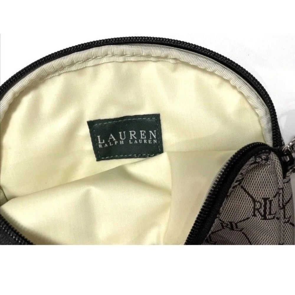 3 Lauren Ralph Lauren Cosmetic Accessory Pouches Bag Logo VTG Gray Diamond